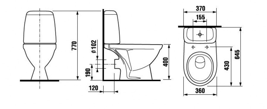 Унитаз-компакт JIKA BALTIC без сиденья белый (8242860002429)