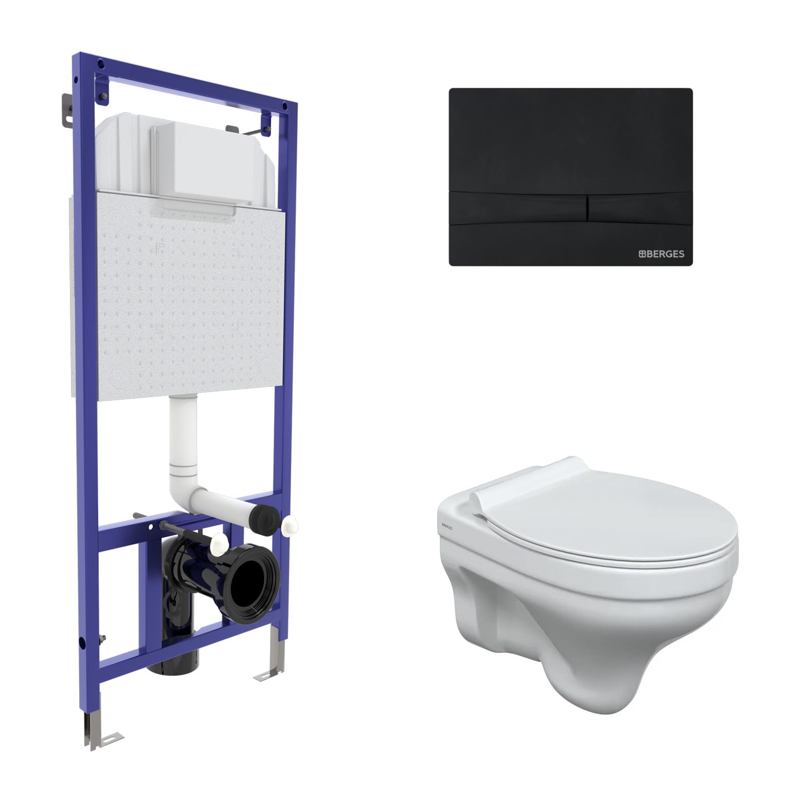 Комплект: инсталляция NOVUM, кнопка F5 черная Soft Touch, унитаз ALBIT S, сиденье дюропласт Top Slim