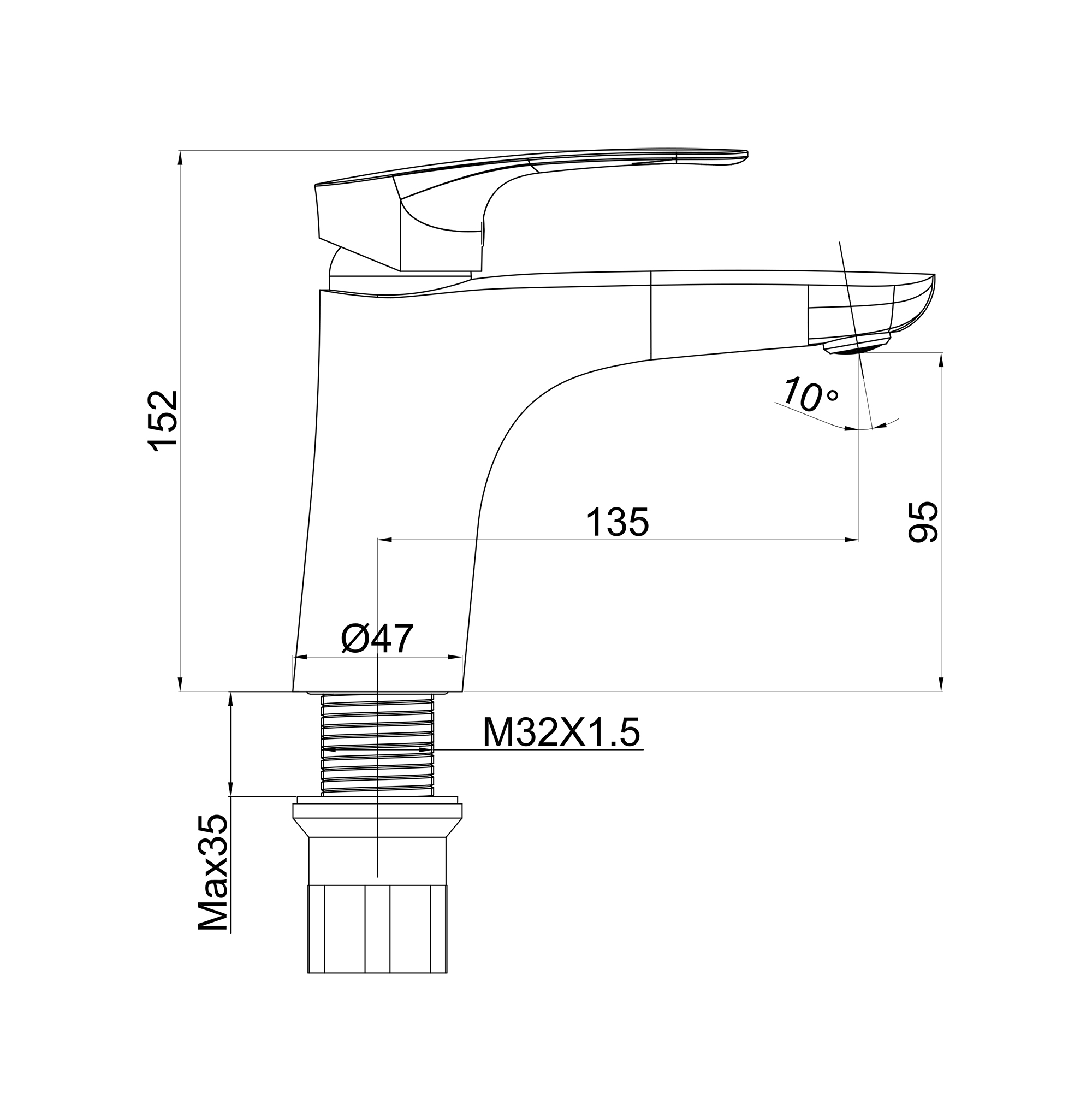 Смеситель для раковины TOKITO KOMAKI хром (TOK-KOM-1011)