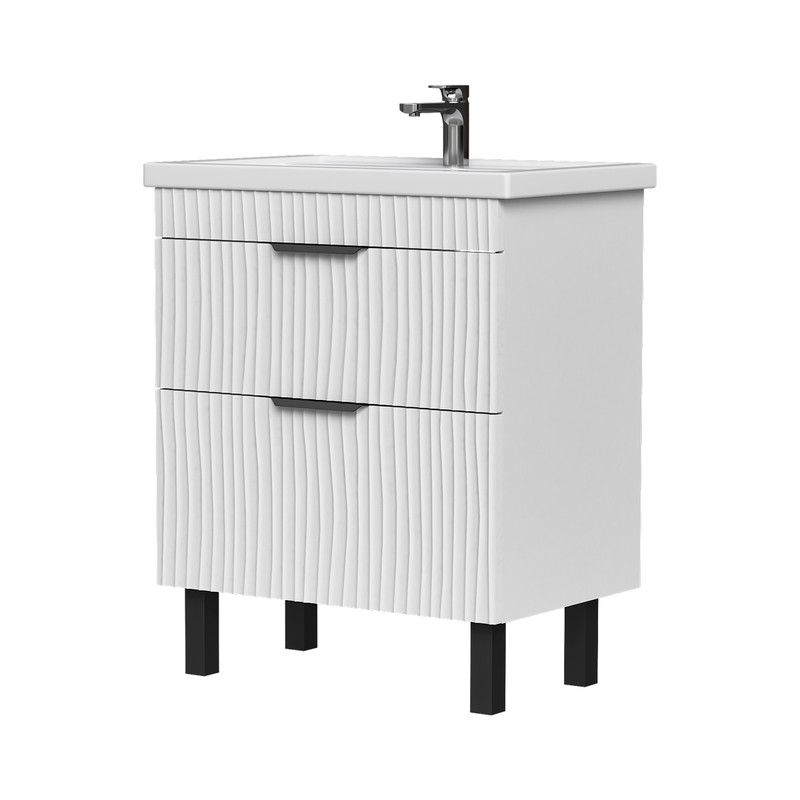 Тумба Lotti 70, напольная 2 ящ., белая (под раковину Миранда 70), VOLNA