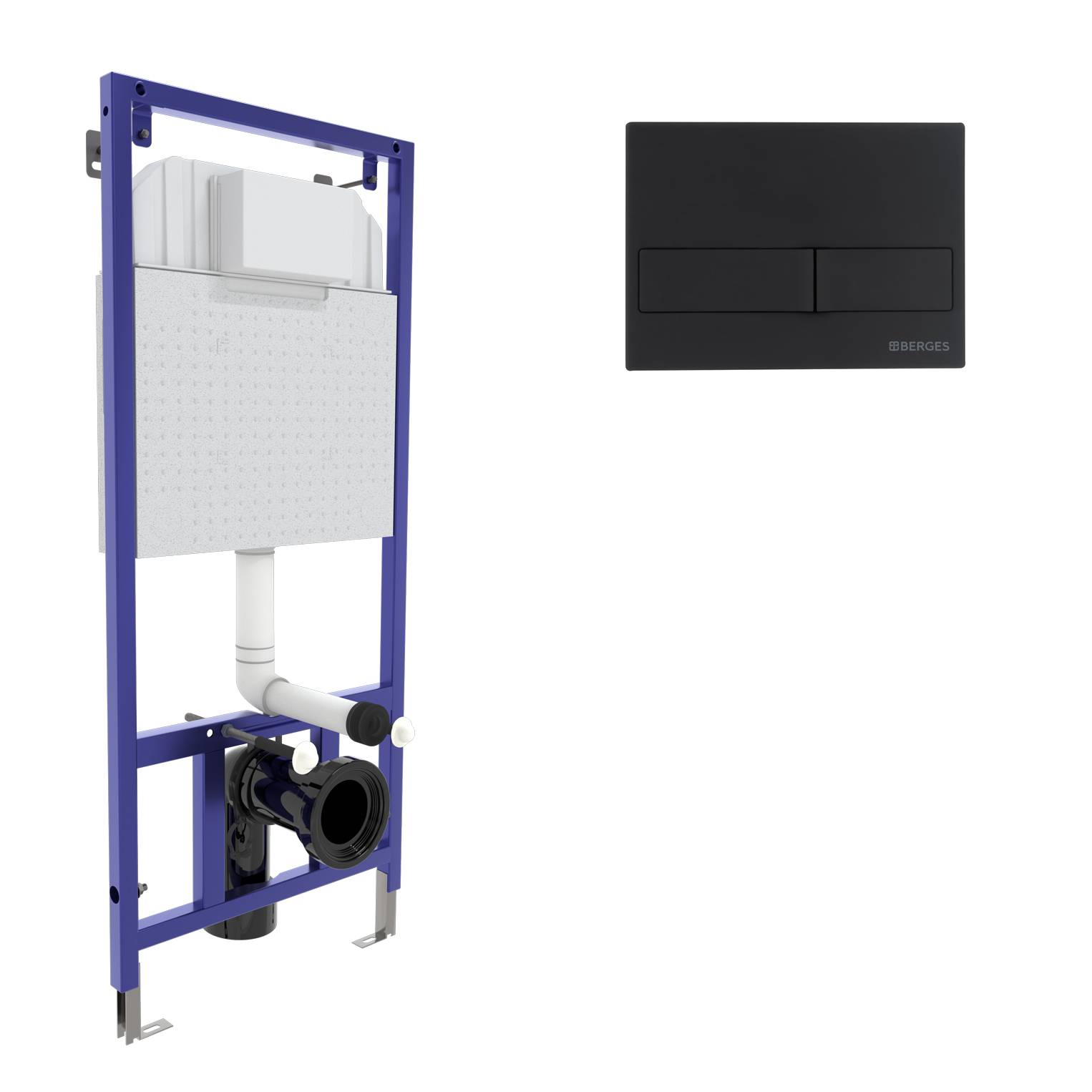 Инсталляция  для скрытого монтажа NOVUM L5 с кнопкойчерная SoftTouch, BERGES