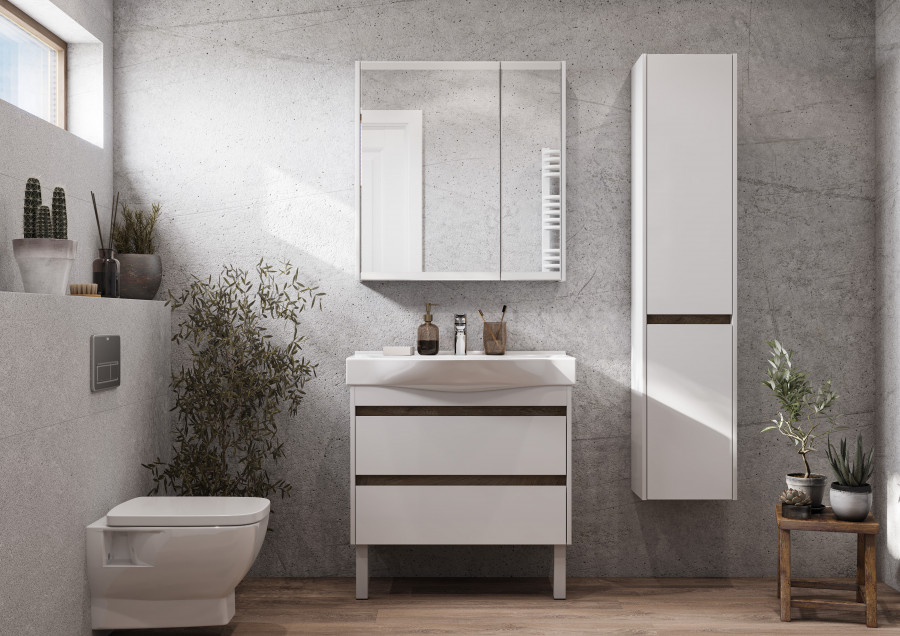 Тумба НОРТОН 80, белая (под раковину БЕВЕРЛИ 80)