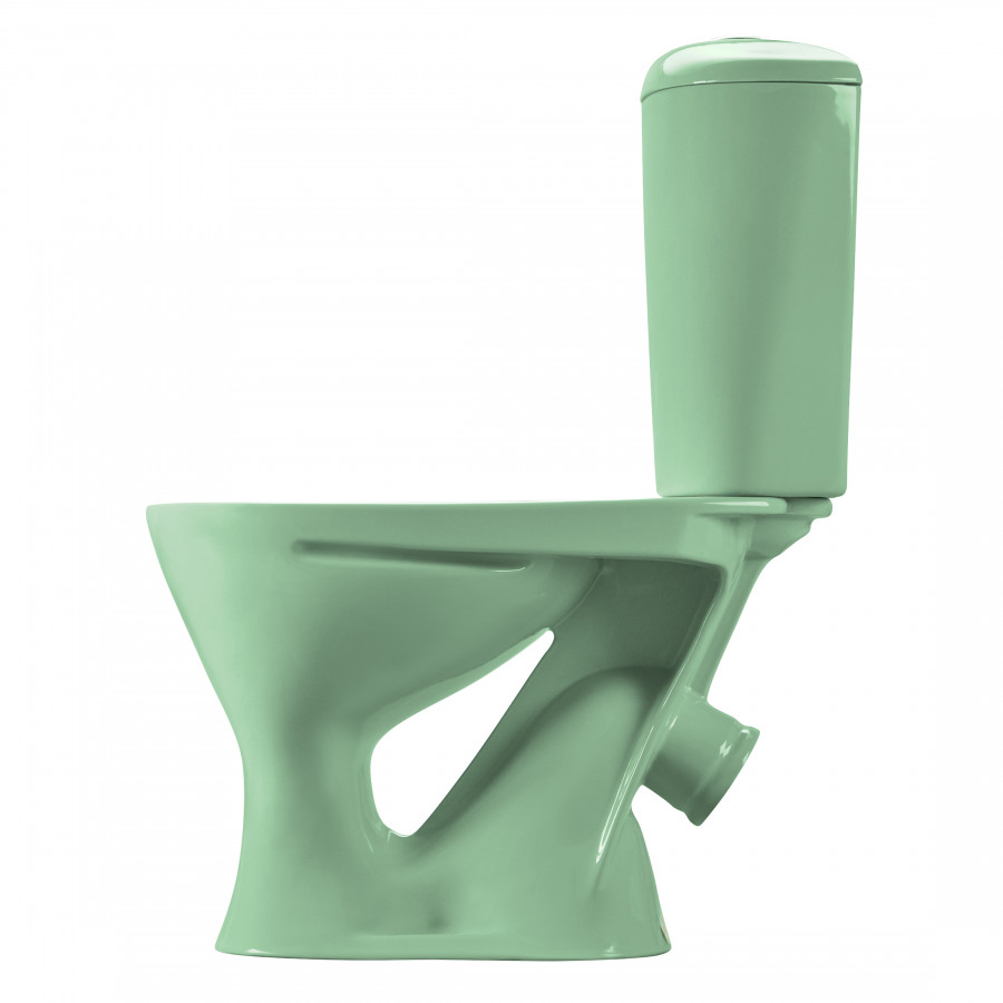 Унитаз-компакт "Версия" наклонный выпуск, с кнопочной арматурой и сиденьем, салатовый  SANTERI