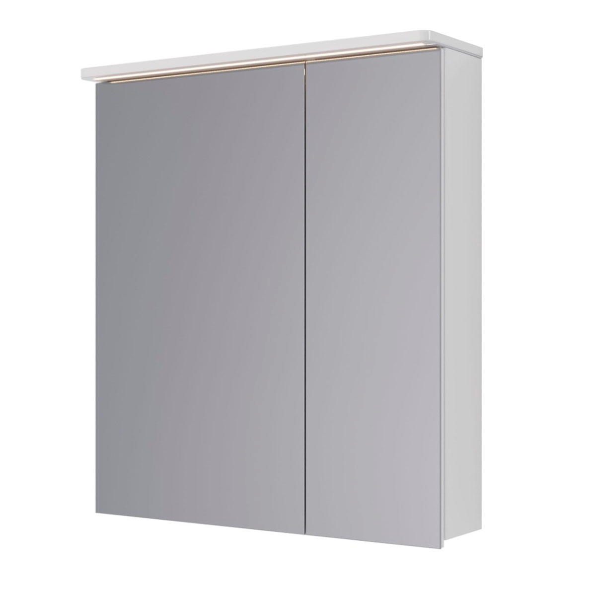 Шкаф зеркальный Lemark ZENON 70х80 см 2-х дверный, с козырьком-подсветкой, с розеткой, цвет корпуса: