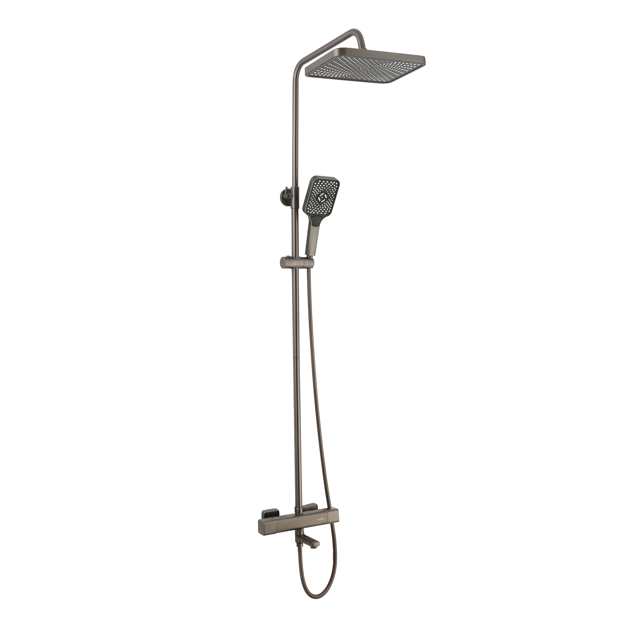 Душевая система TOKITO RAIN с термостатом вороненая сталь (TOK-RAI-1028GM)