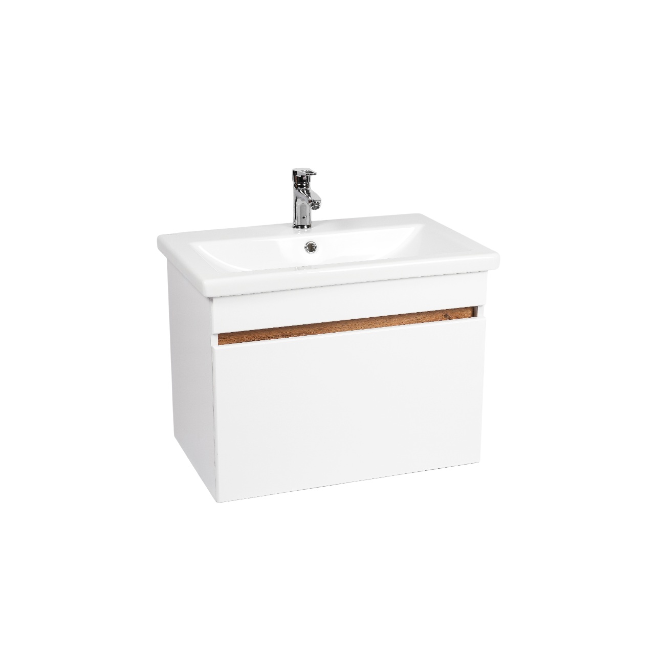 Тумба под раковину VIANT МАЛЬТА 80 подвесная белый/дуб вотан (VMAL80CO-T1YP)