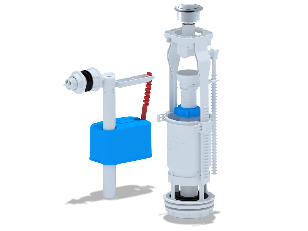 Набор с боковой подводкой АНИ Пласт WC6050M 1/2 дюйма с пластиковым штуцером эконом кнопка металл