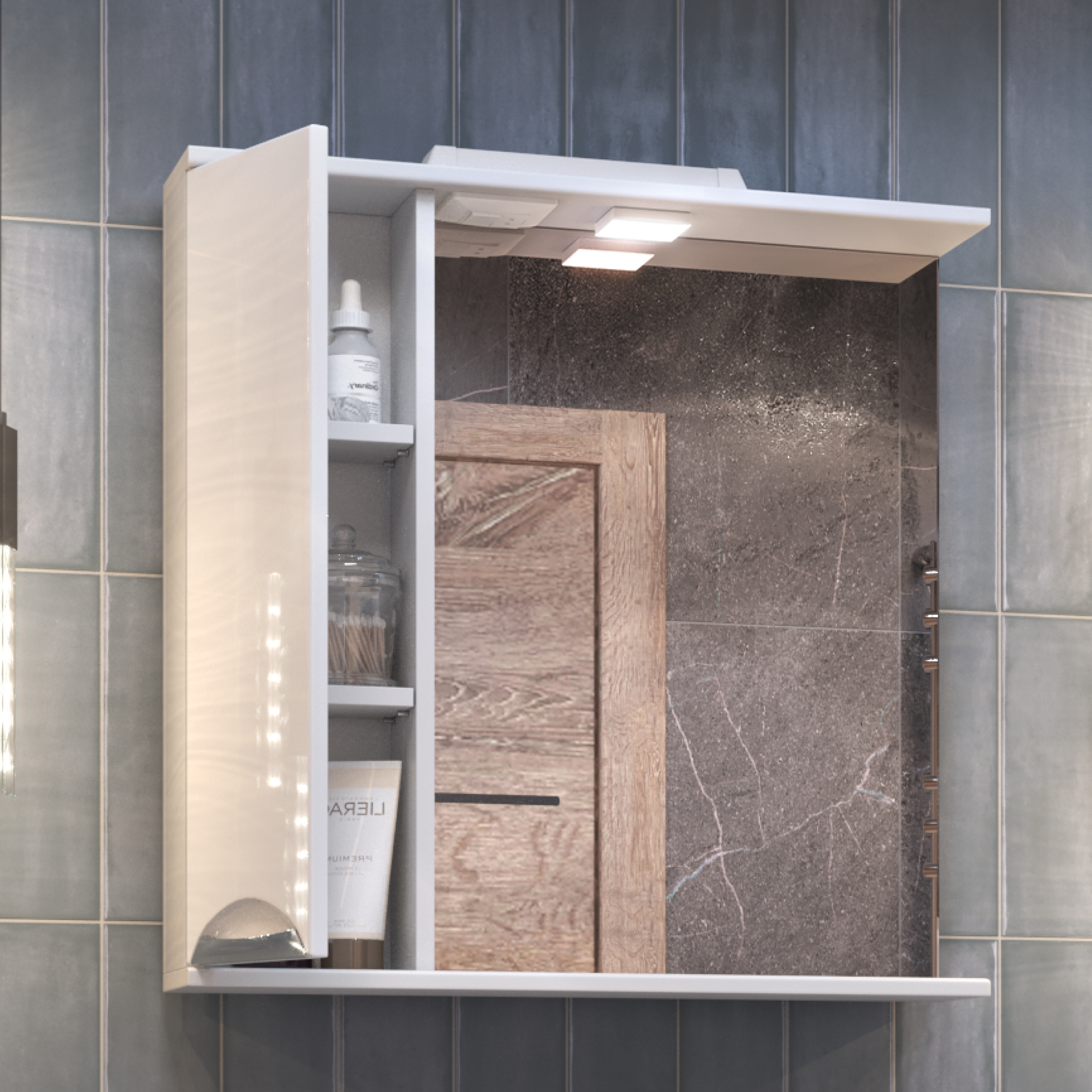 Зеркало со шкафом VIGO Callao 70 подвесное белый (z.CAL.70.L.El)