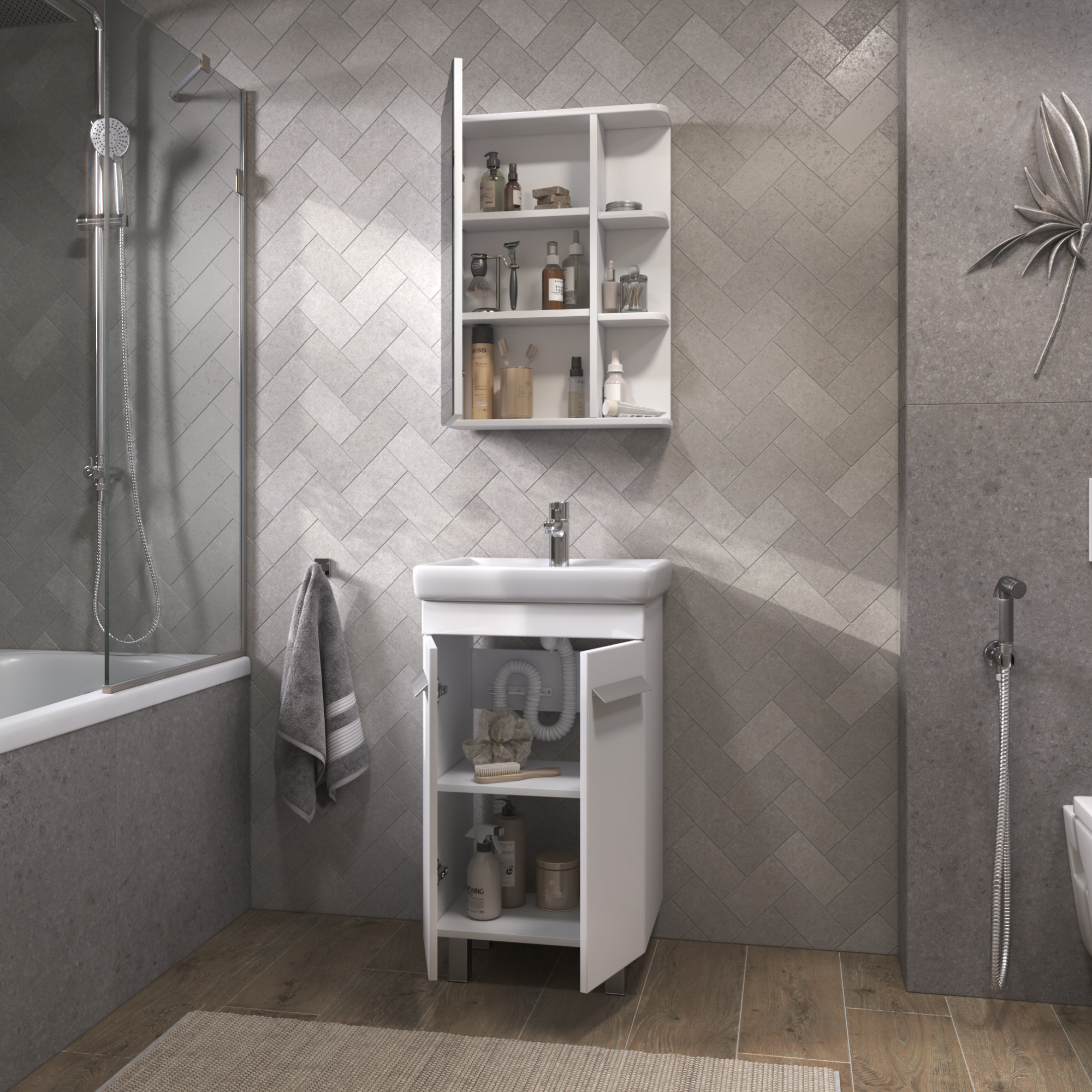 Зеркальный шкаф VIGO Nova 50 подвесной белый (zsh.NOV.50)