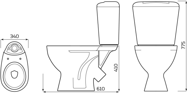 Унитаз "Универсал NEW" наклонный выпуск в упаковке ЛЗСФ