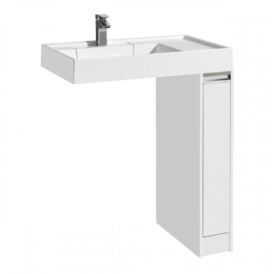 Тумба ЛОНДРИ 80 под с/маш 20, белая (под раковину РЕЙН 80)