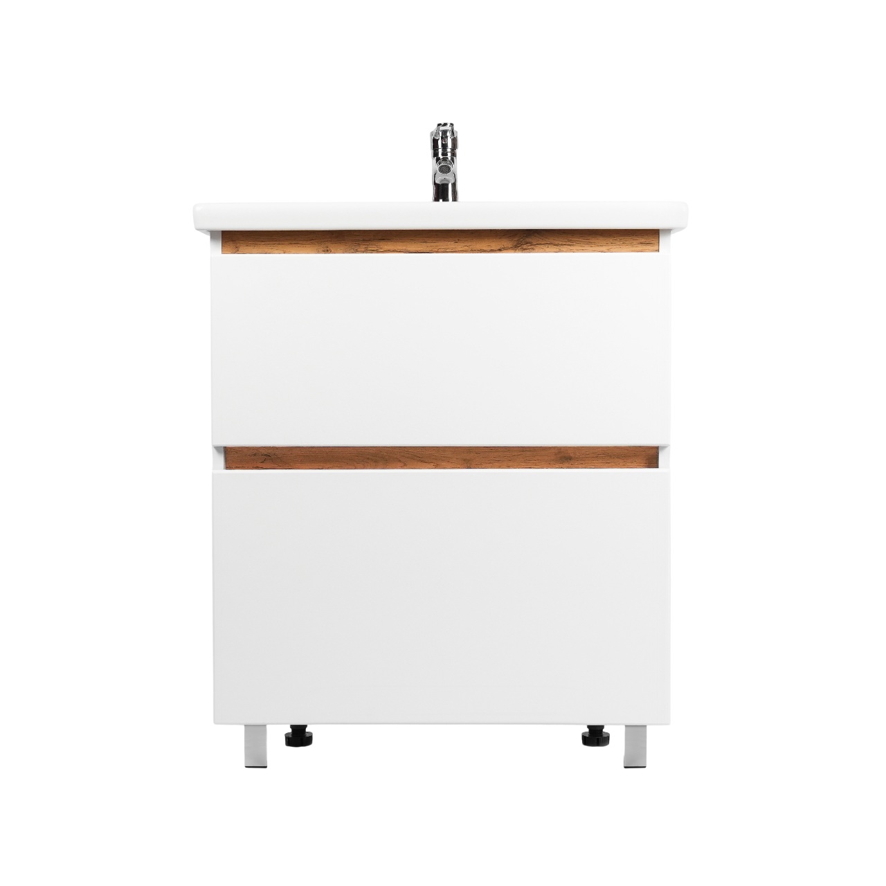 Тумба под раковину VIANT МАЛЬТА 70 напольная белый/дуб вотан (VMAL70CO-T2Y)