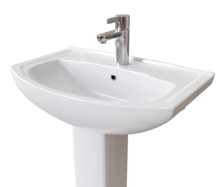 Раковина с пьедесталом EKOKERAMA ROMANZA 0113/0201 белый касабланка 660х433мм (EK113201К)