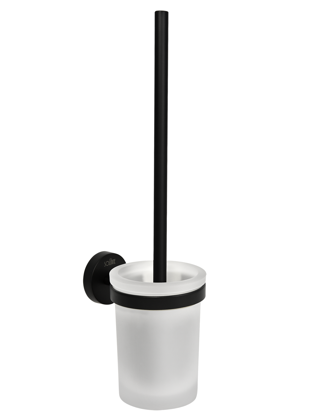 Туалетный ершик "Solinne", сталь, черный матовый, стекло сатин, коллекция Вальс