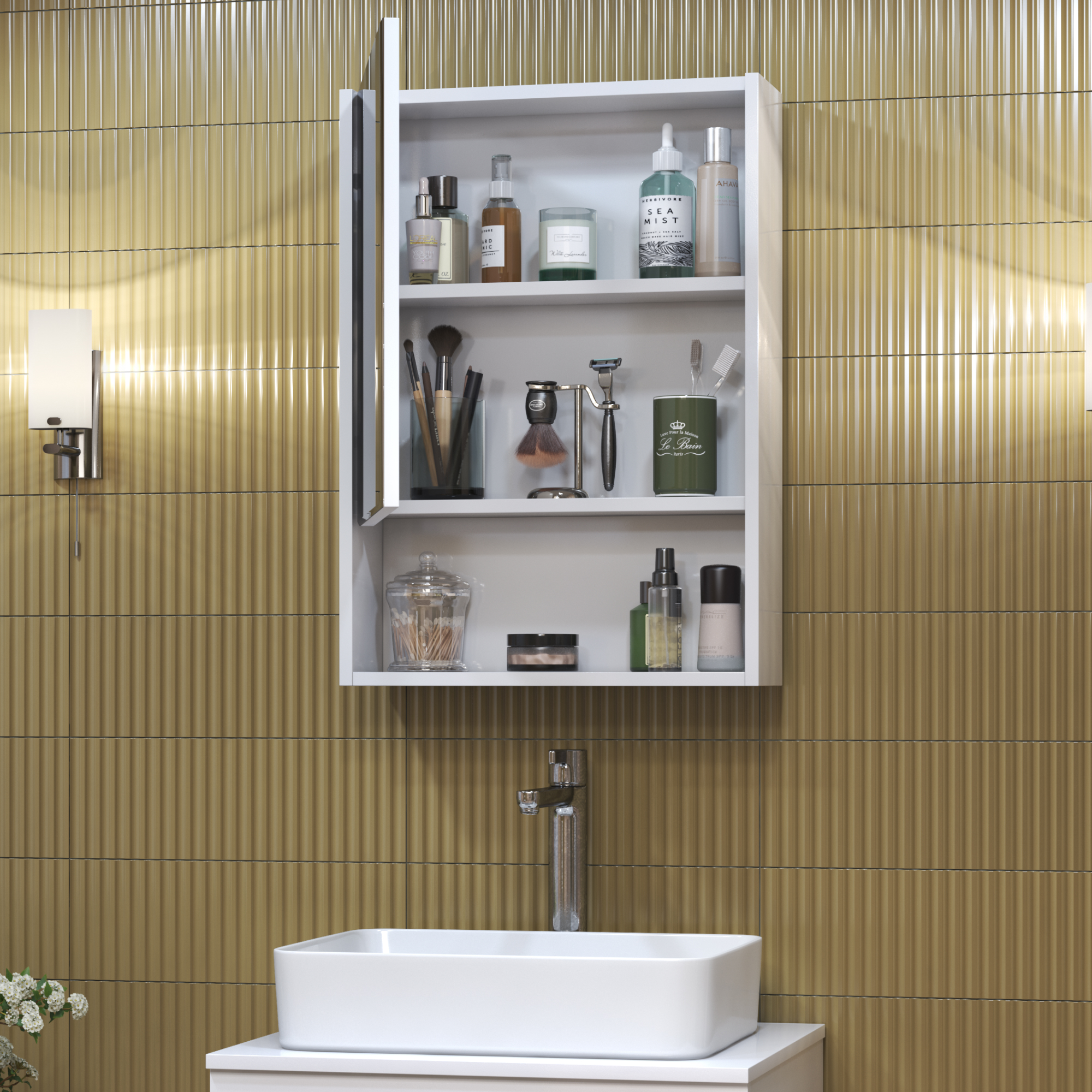 Зеркальный шкаф VIGO Urban 50 подвесной белый (zsh.URB.50)