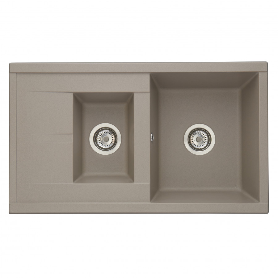 Мойка для кухни  Делия 87 870x510x218 мм, прямоуг. с крылом и доп. чашей, серый шелк
