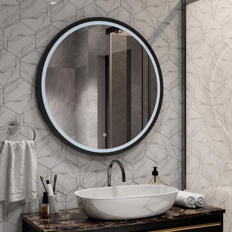 Зеркало Style  Black LED D 800