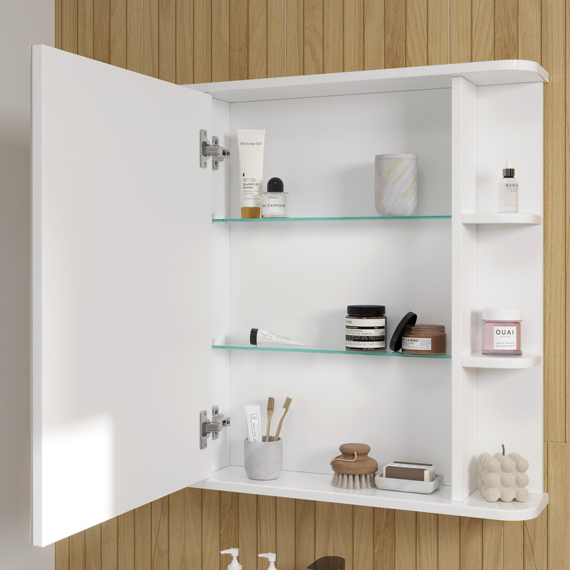 Шкаф зеркальный Onda 70, подвесной, белый, VOLNA