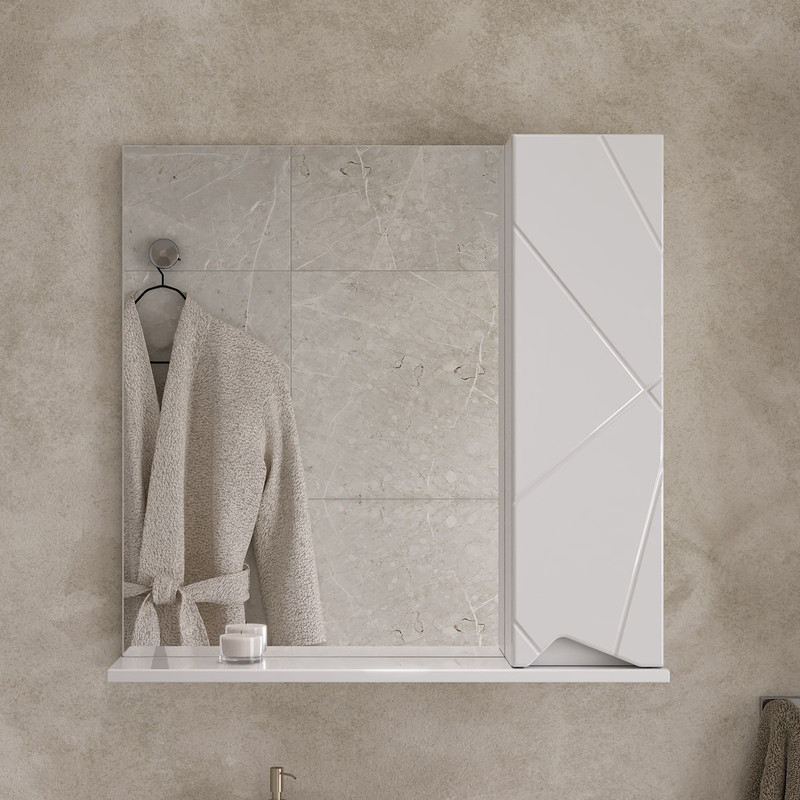 Зеркало-шкаф Pronto 70 правый, белый, VOLNA