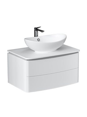 Тумба под раковину VELVEX Luna 800-0-2 со столешницей навесная белый