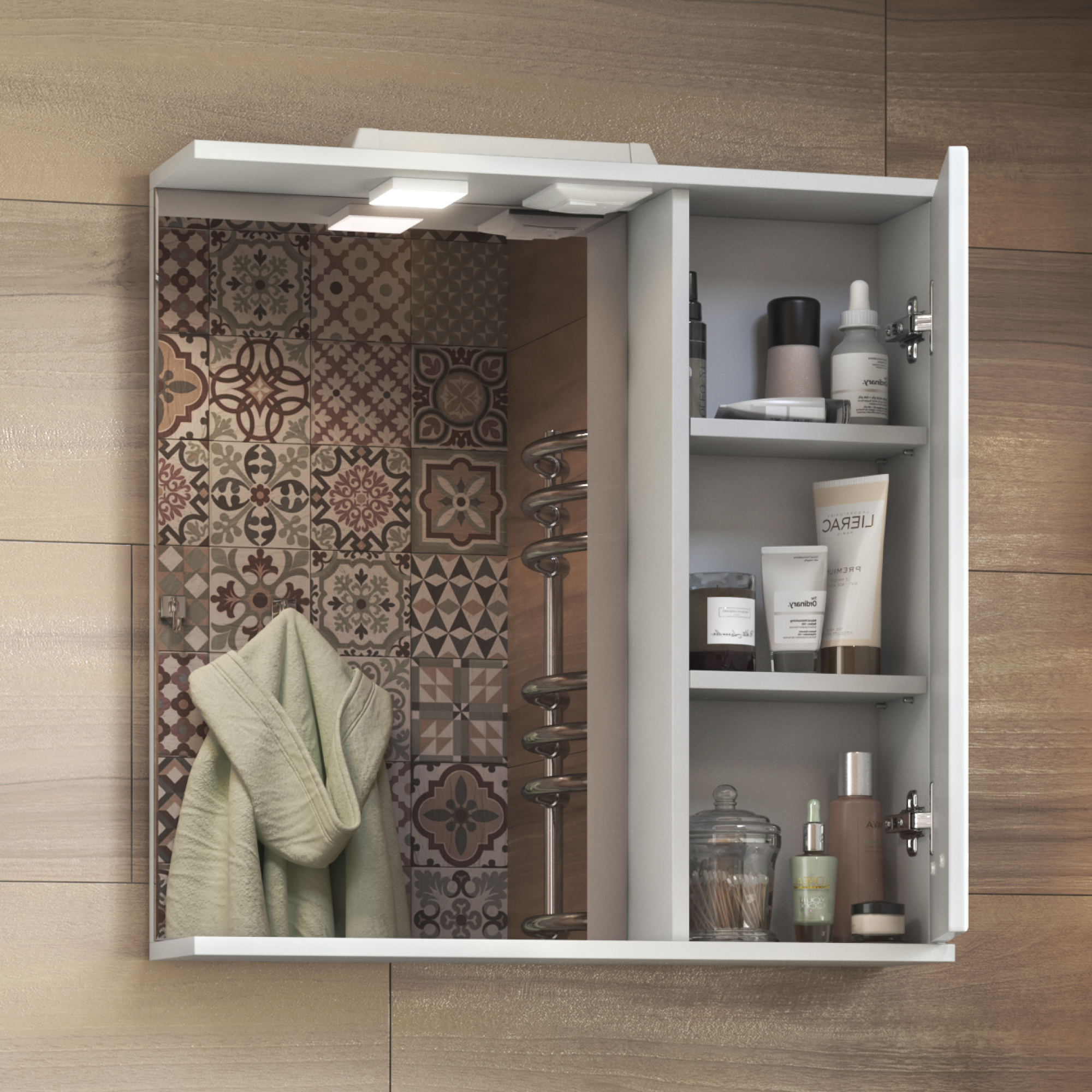 Зеркало со шкафом VIGO Diana 70 подвесное белый (z.DIA.70.R.El)