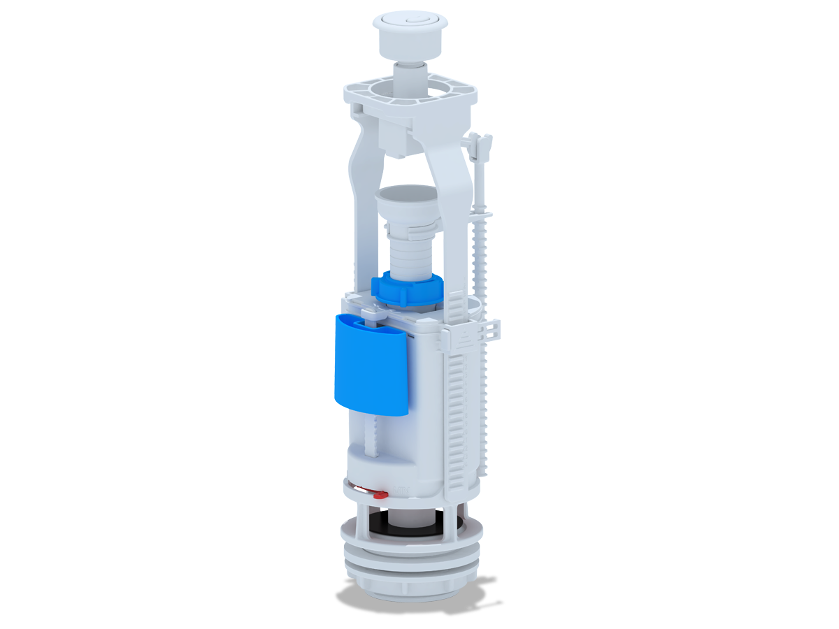 Арматура сливная с двойной белой кнопкой, ANI PLAST