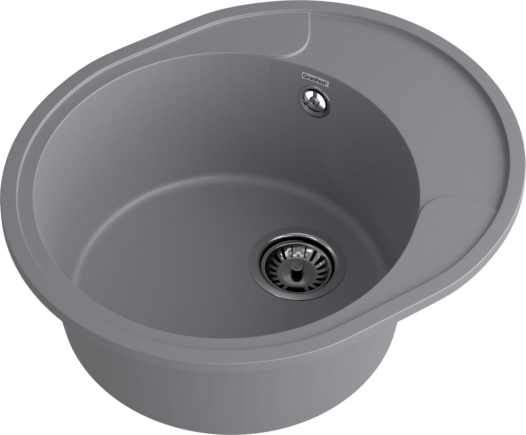 GRANFEST Мойка URBAN 857L  1-чаша+крыло 570*480мм темно-серый арт.GF-UR-