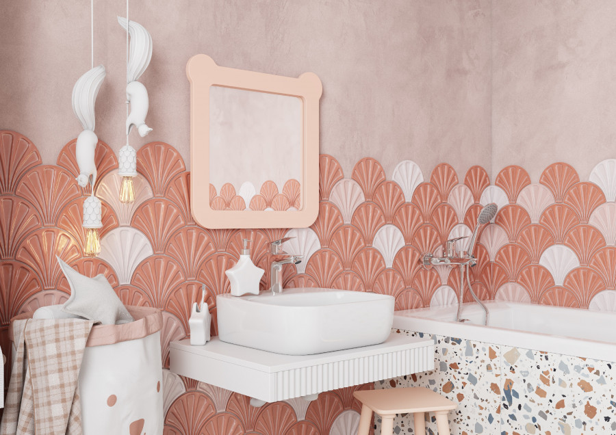 Зеркало КАСПЕР МИШКА, квадратное, розовый матовый