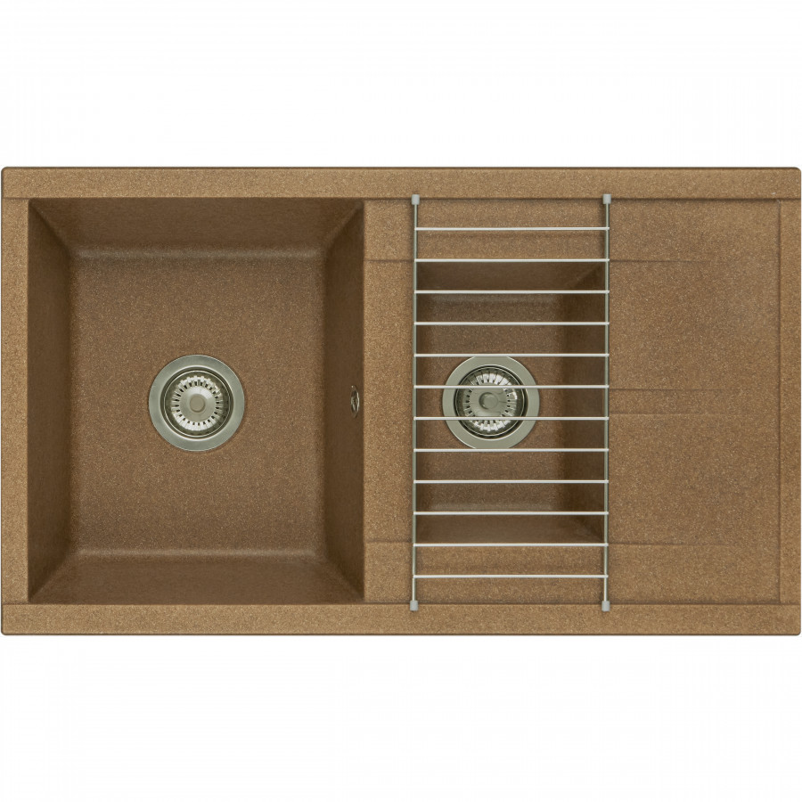 Мойка для кухни  Делия 87 870x510x218 мм, прямоуг. с крылом и доп. чашей, терракот