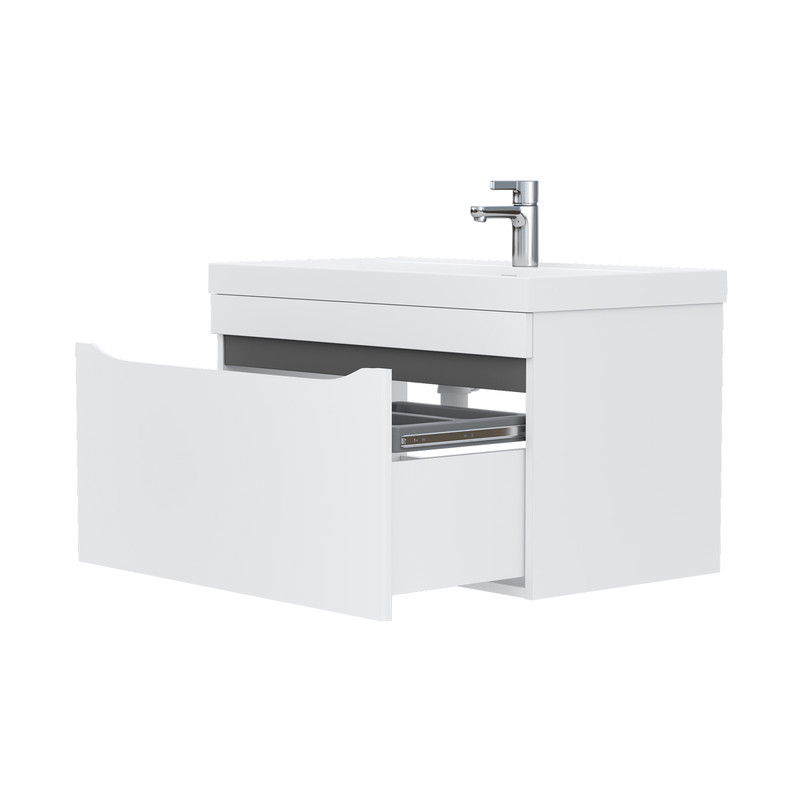 Тумба Prime 80, подвесная, 1 ящ., белый/темно-серый (под раковину 78857(80), VOLNA