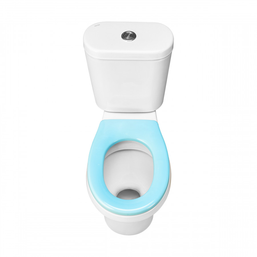 КАСПЕР Унитаз-компакт детский, горизонт. выпуск,1-а режим.арм,сиденье полипроп, пл.кр,голубой,САНТЕК