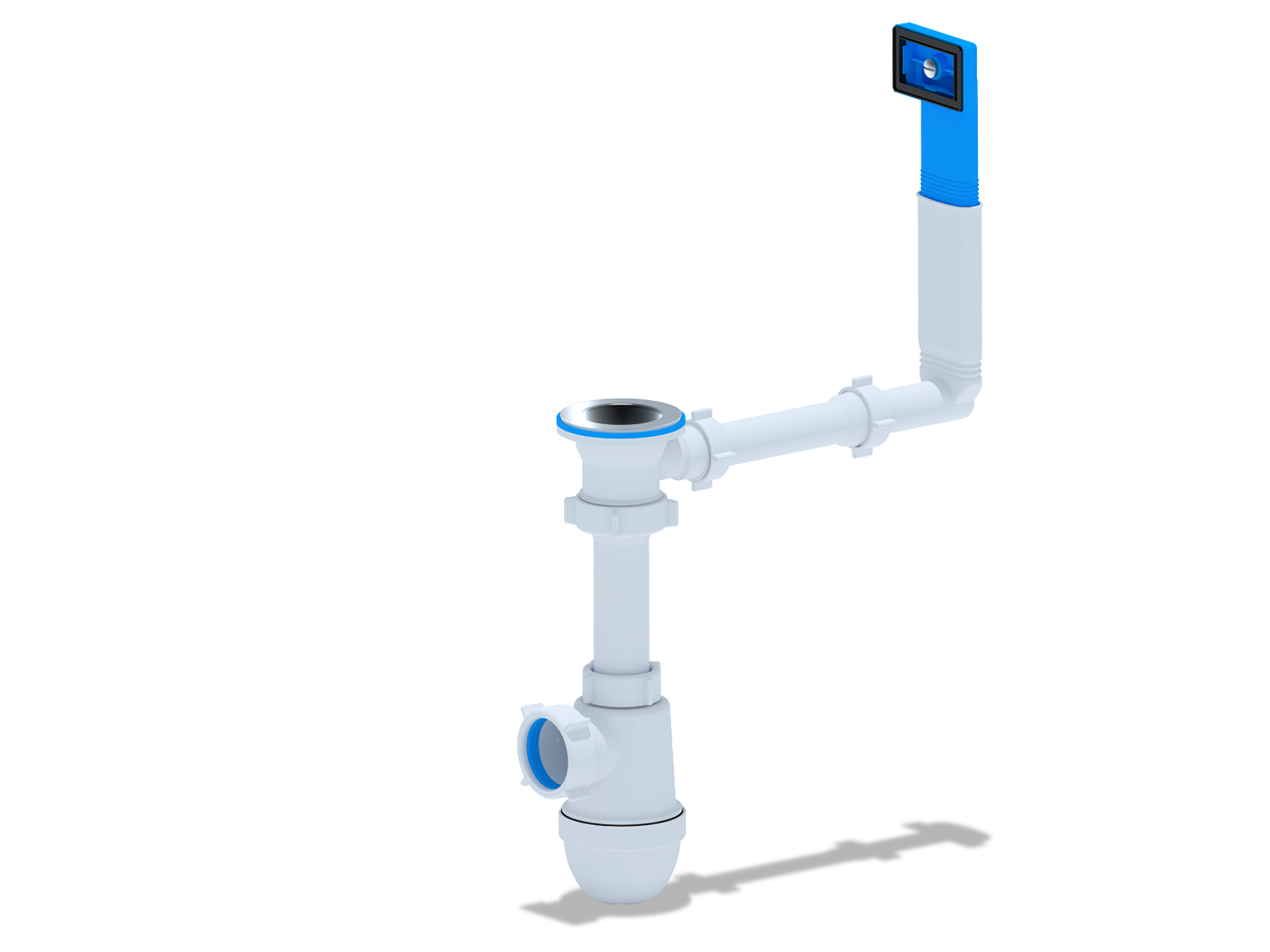 Сифон для мойки АНИ Пласт C0140 1 1/2 дюйма 40 с жестким переливом