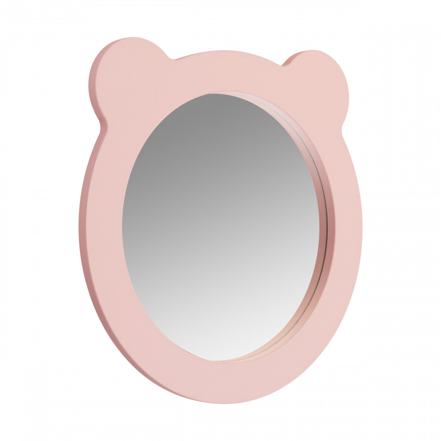 Зеркало КАСПЕР МИШКА , круглое, розовый матовый
