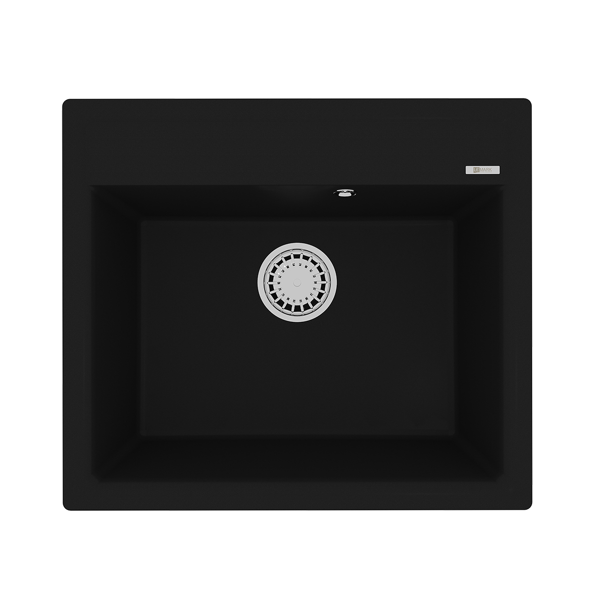 Кухонная мойка Lemark HANKA 570 врезная прямоугольная из кварцгранита, Антрацит 