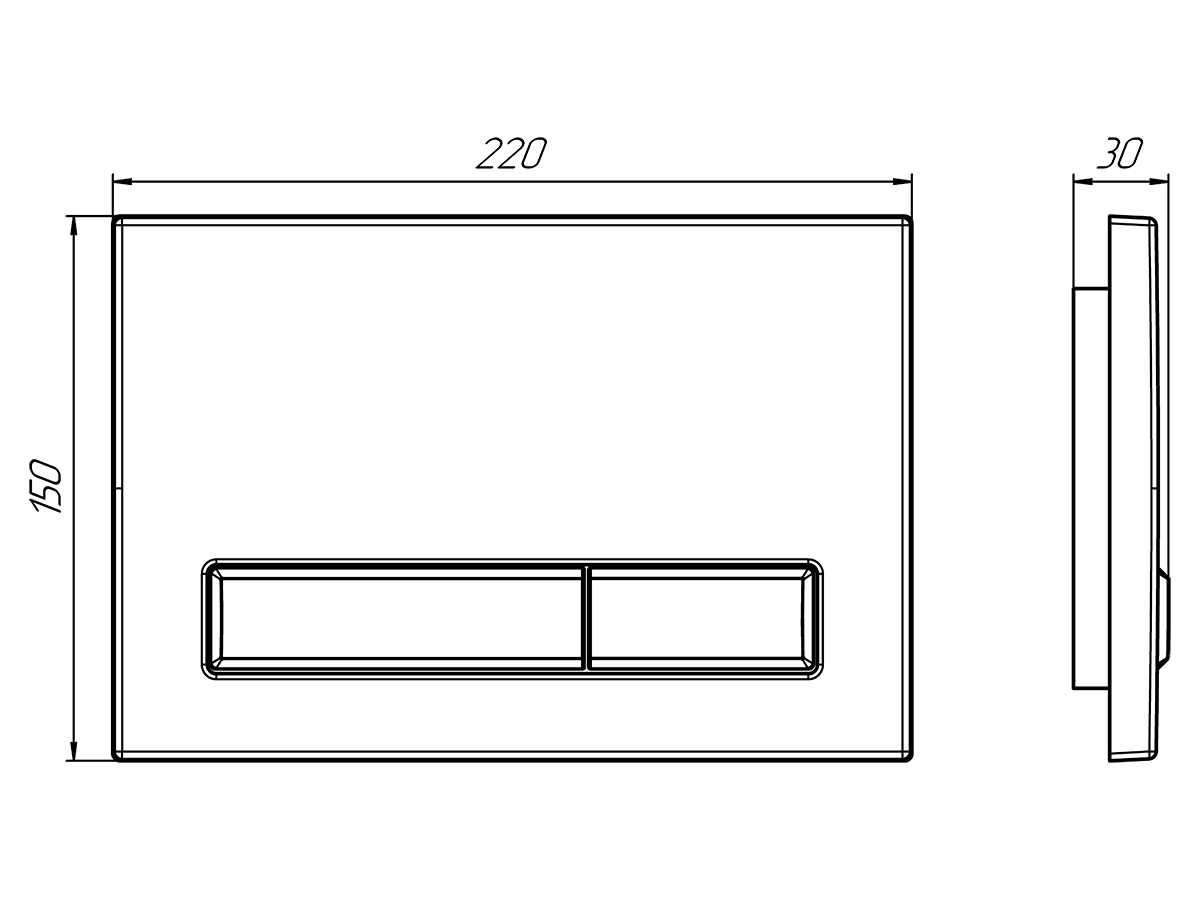 Набор инсталляции 50 см АНИ Пласт WN1143 с унитазом, сиденьем и прямоугольной черной клавишей WP1430
