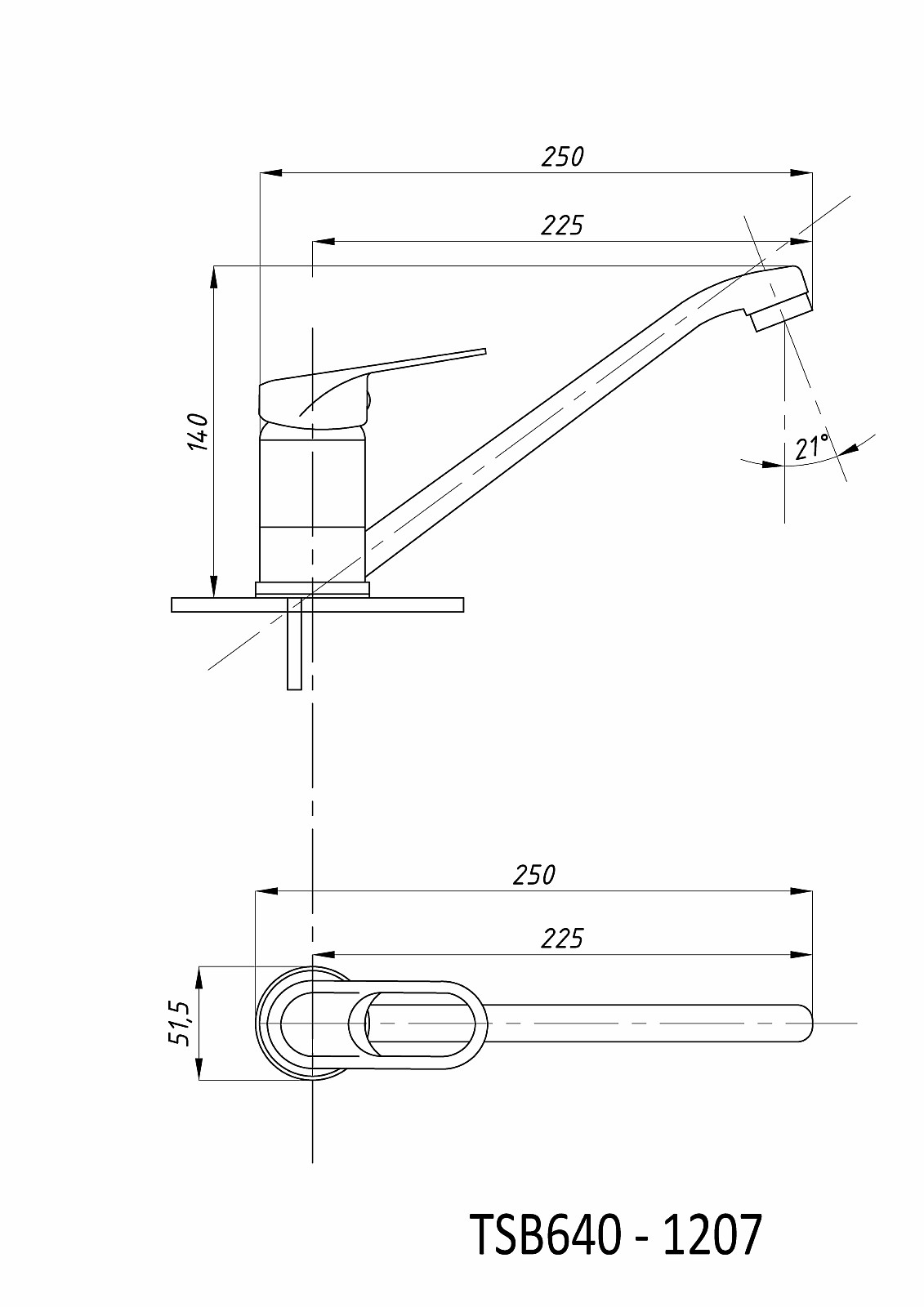 Смеситель для кухни TSARSBERG TSB-640-1207 тип См-МОЦБА, См-УмОЦБА