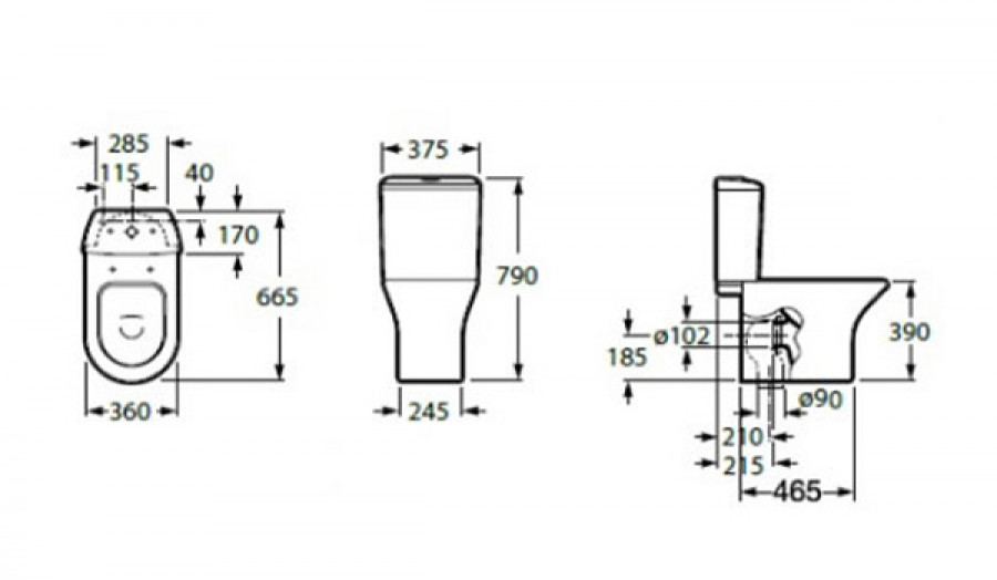 LEON Чаша унитаза напольного, двойной выпуск, белая. ROCA