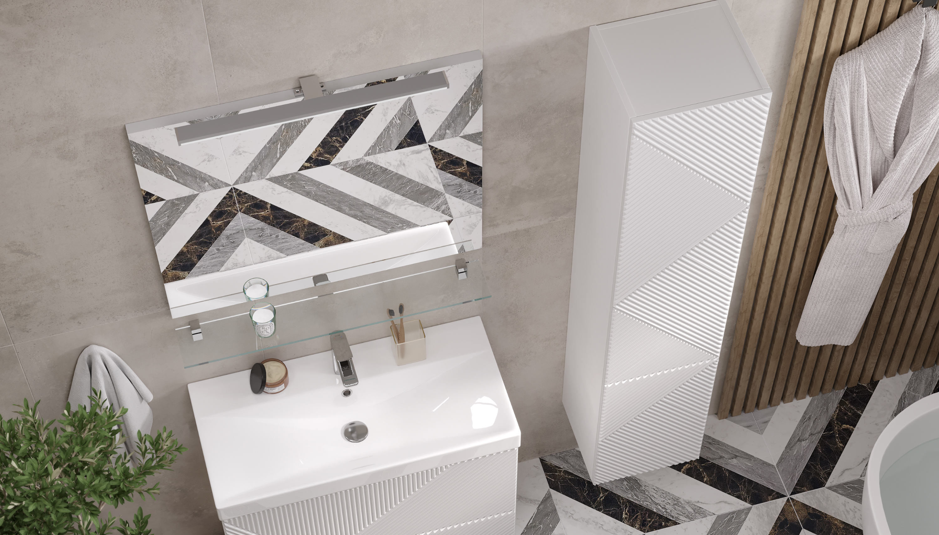 Шкаф VELVEX Edge 350 навесной белый глянец