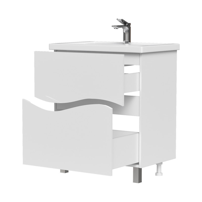 Тумба Volna 70, напольная, 2 ящ., белая (под раковину Фостер 70), VOLNA