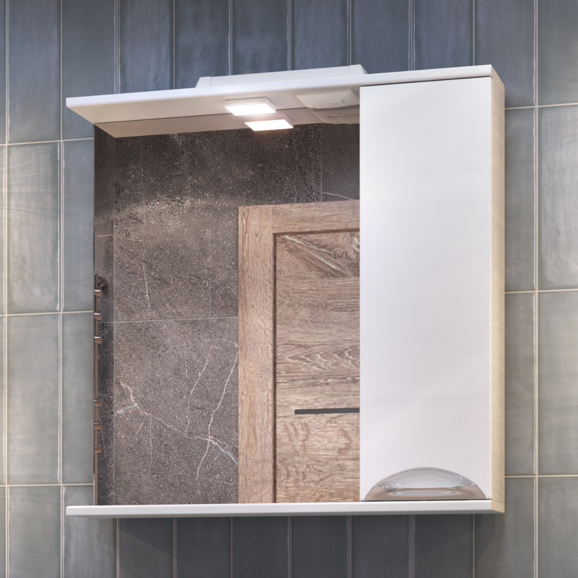 Зеркало со шкафом VIGO Callao 70 подвесное белый (z.CAL.70.R.El)