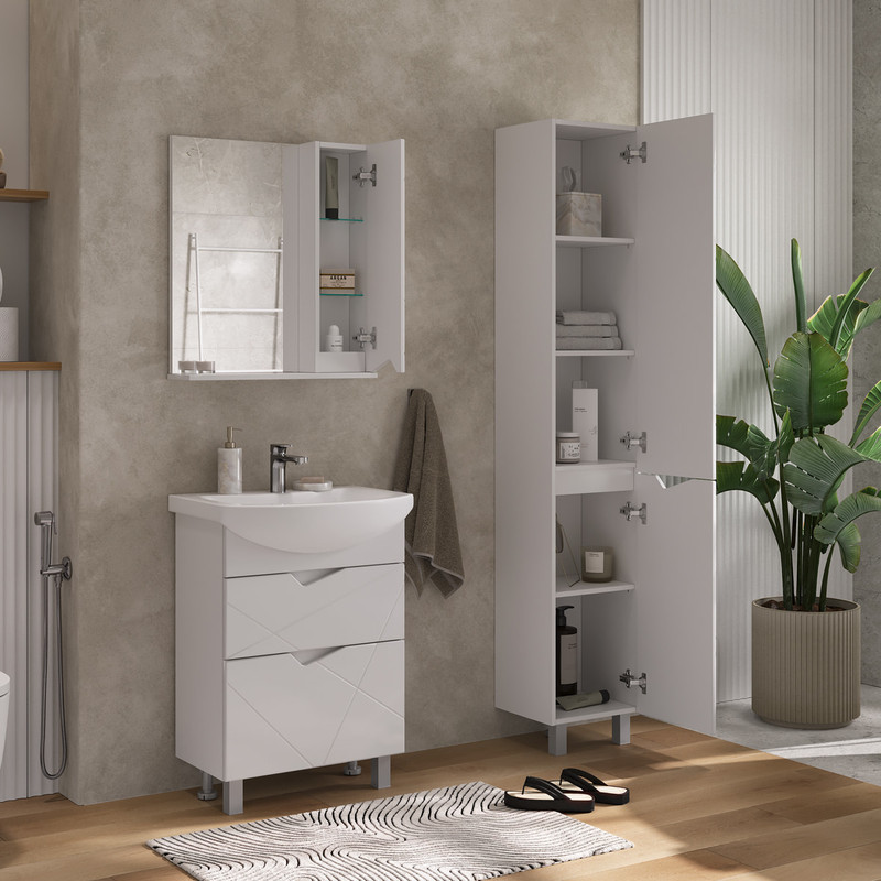 Зеркало-шкаф Pronto 60 правый, белый, VOLNA