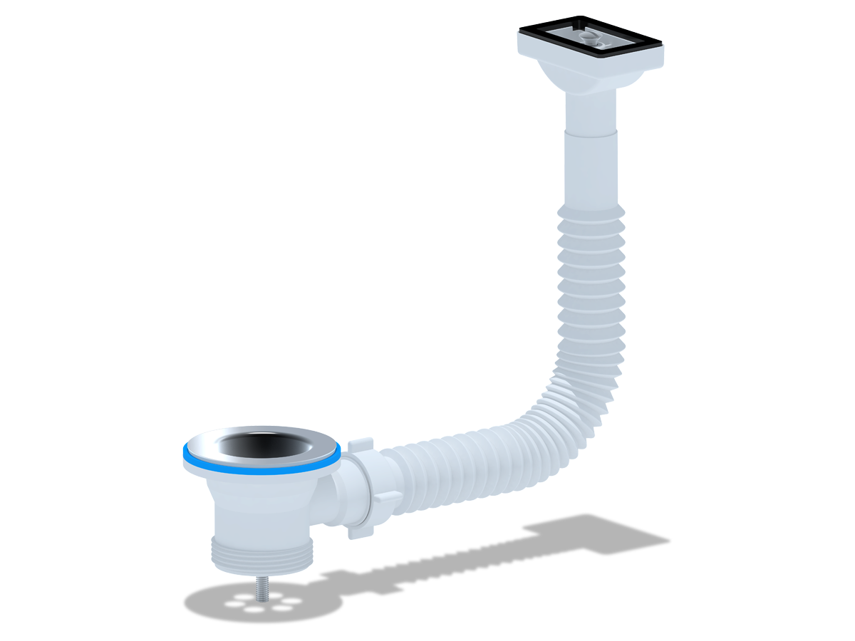 Перелив для мойки АНИ Пласт N110 с прямоугольным горизонтальным корпусом 1 1/2 дюйма