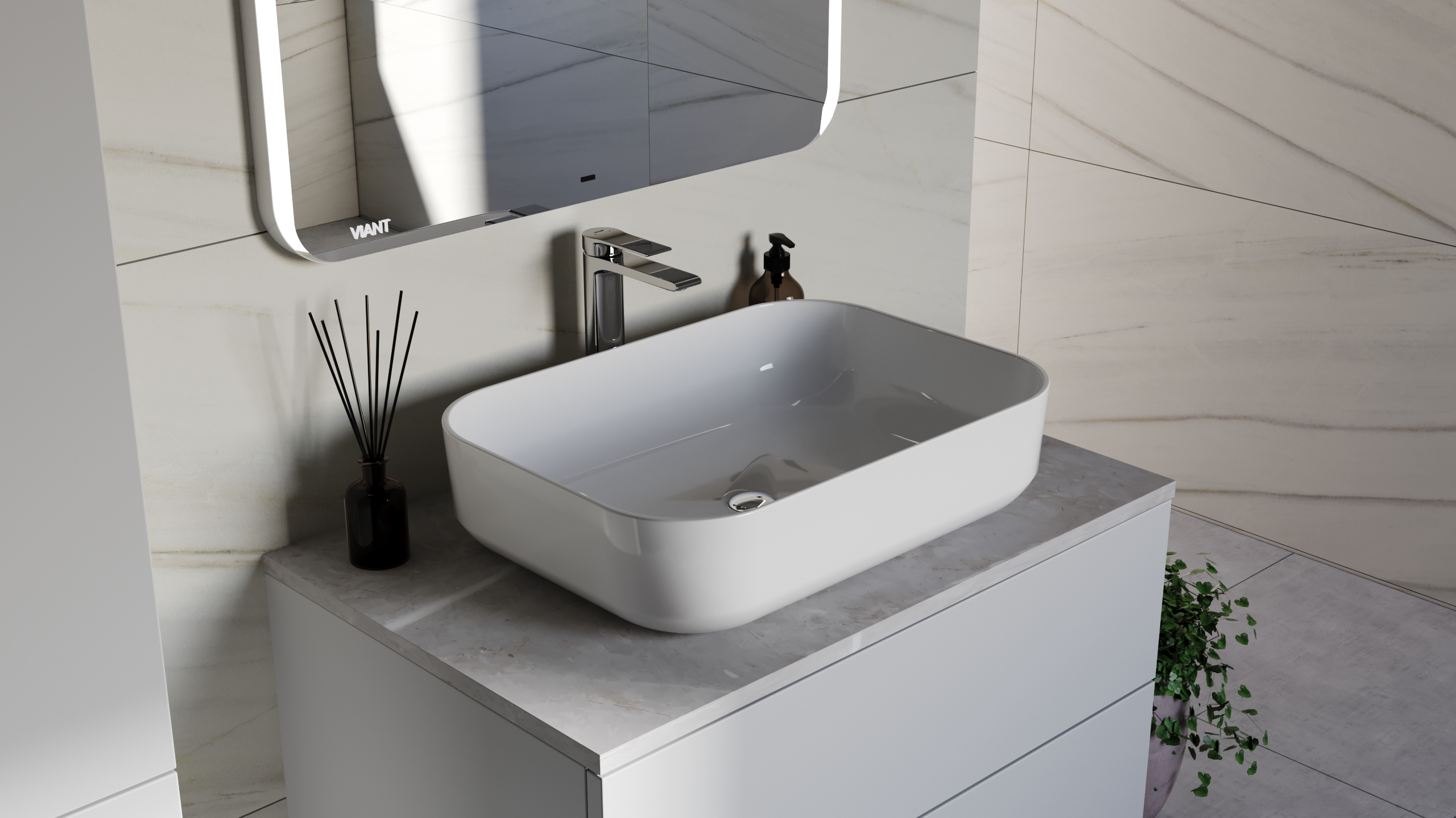 Столешница VIANT Neo бежевый мрамор 600х460 мм (VNEO60MRBG-STMDF)