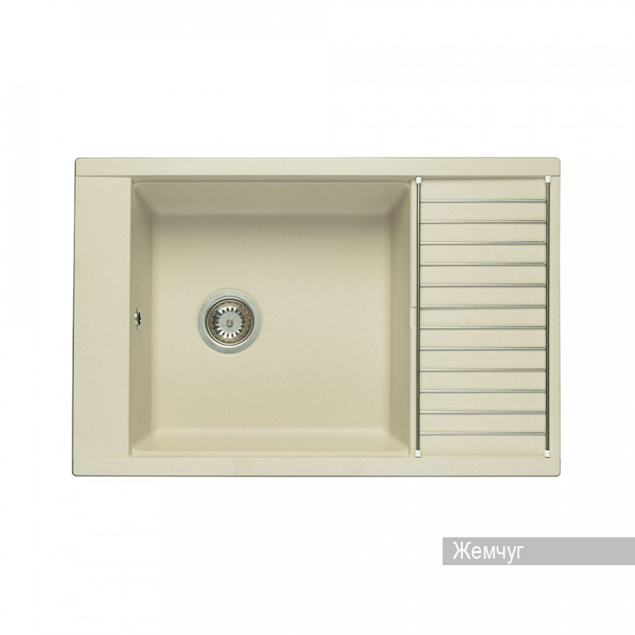 Мойка для кухни Делия 78 787x516x218 мм, прямоуг. с крылом, жемчуг