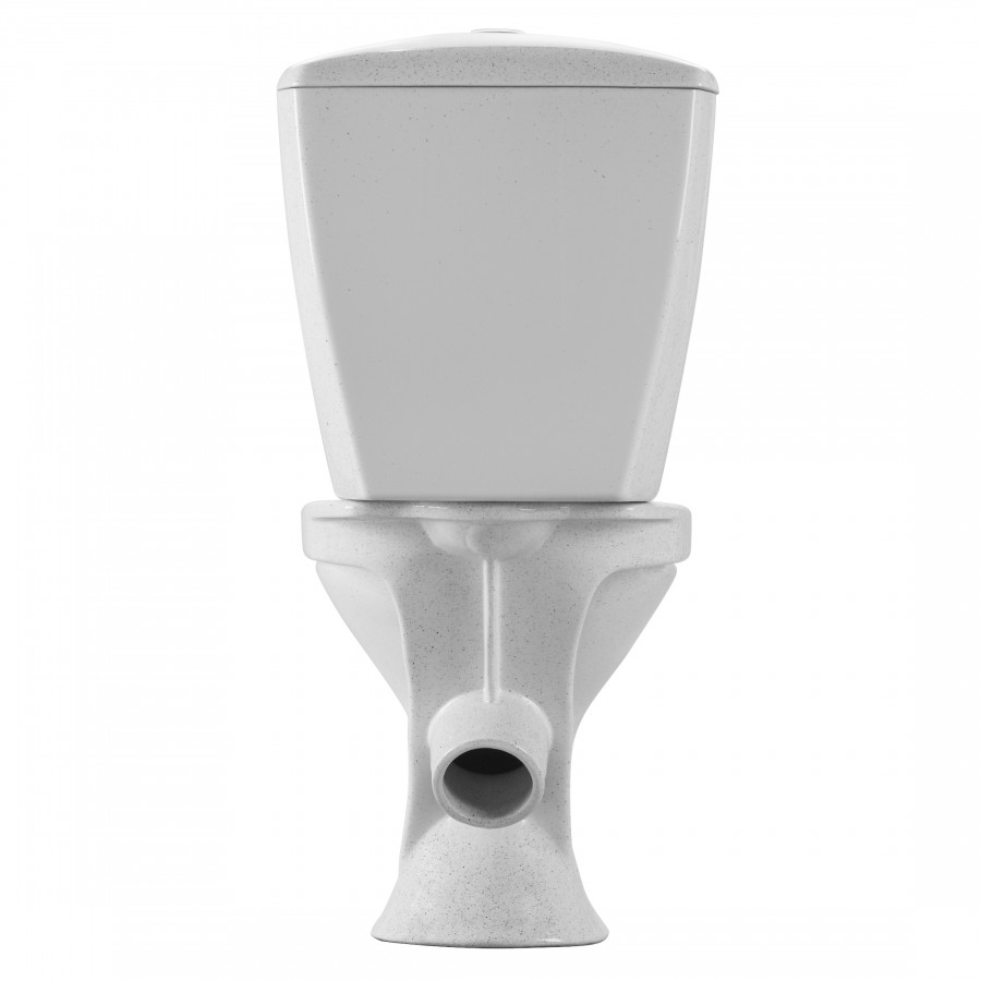 Унитаз-компакт "Версия" наклонный выпуск, с кнопочной арматурой и сиденьем, крап на белом  SANTERI