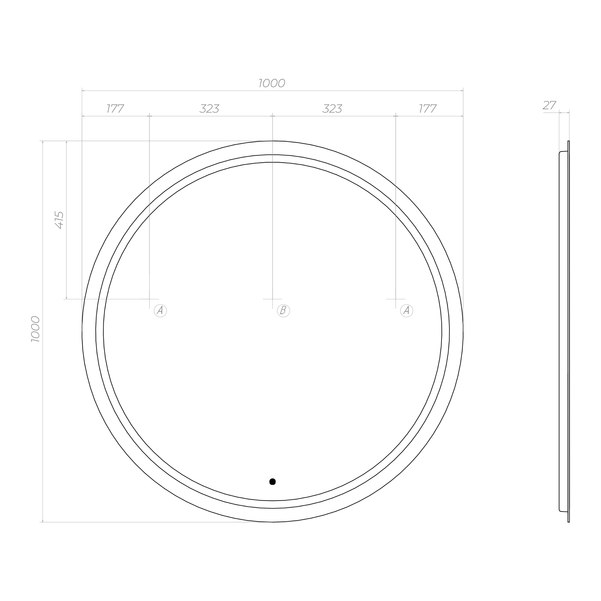 Зеркало с подсветкой VIGO Holly Classic 1000