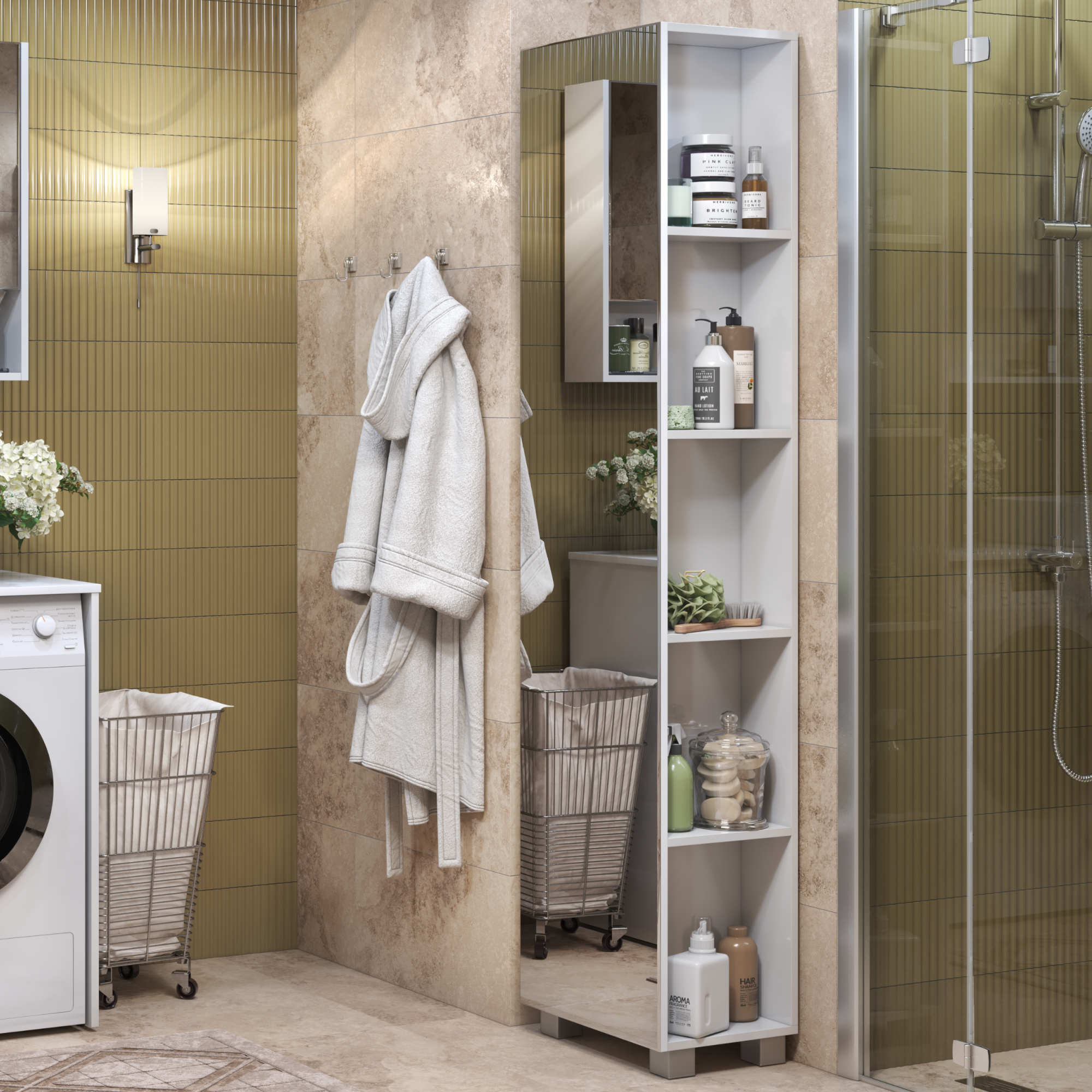 Зеркальный шкаф-пенал VIGO Urban 45 напольный белый (pn.URB.45)