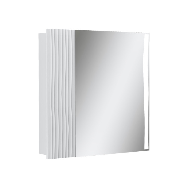 Шкаф зеркальный  Lotty LED 80, подвесной, белый, VOLNA