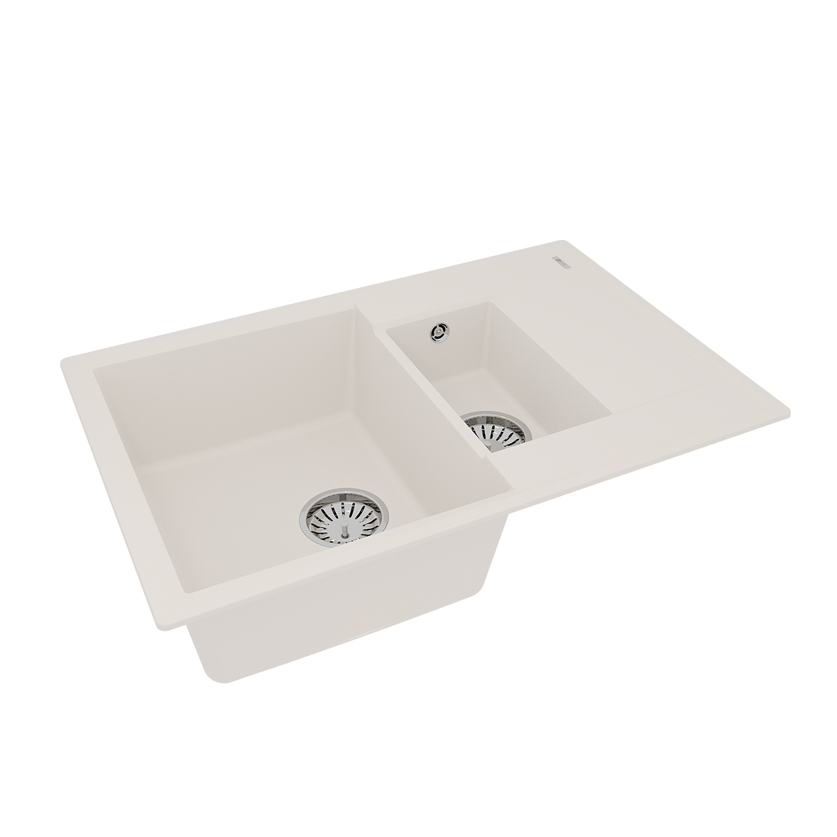 Кухонная мойка Lemark RAMZA 760 врезная прямоугольная с доп.чашей и крылом из кварцгранита, Жасмин 