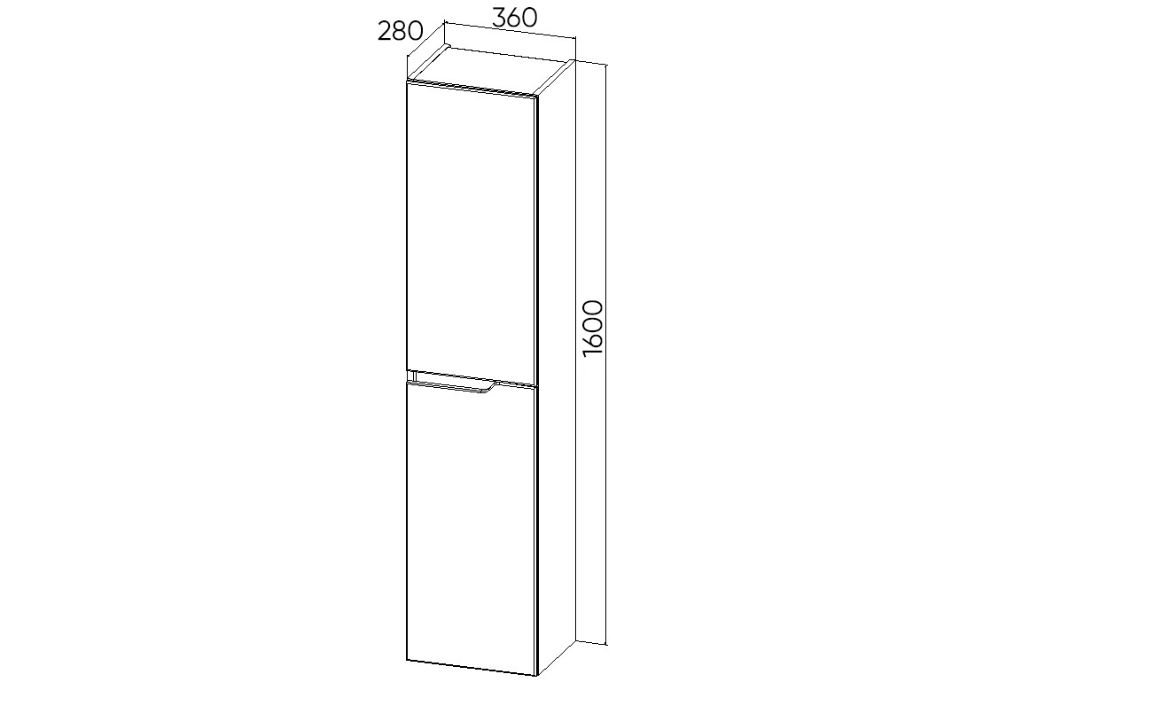Шкаф-пенал VIANT КУБА 30 подвесной белый (VKUB360-PENR)
